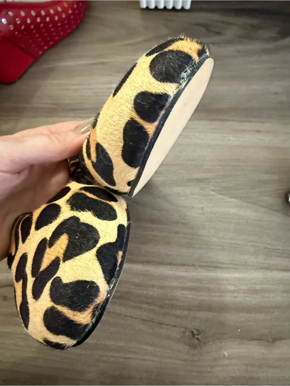 Office London Leopard Print Calf Hair Ballet Flats Women’s EU 41 / US 10